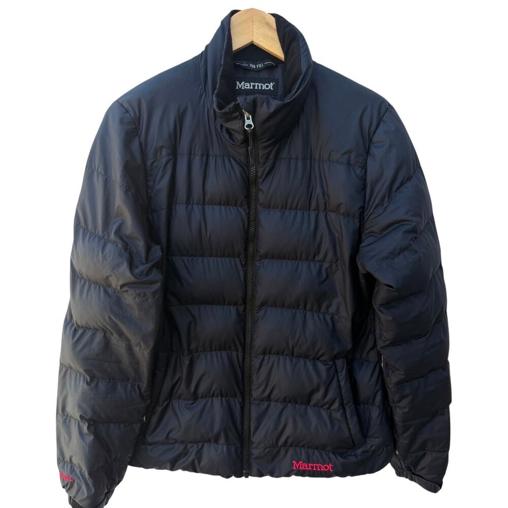 Marmot Down Puffer Jacket Mens Medium Black 700 Fill Insulated